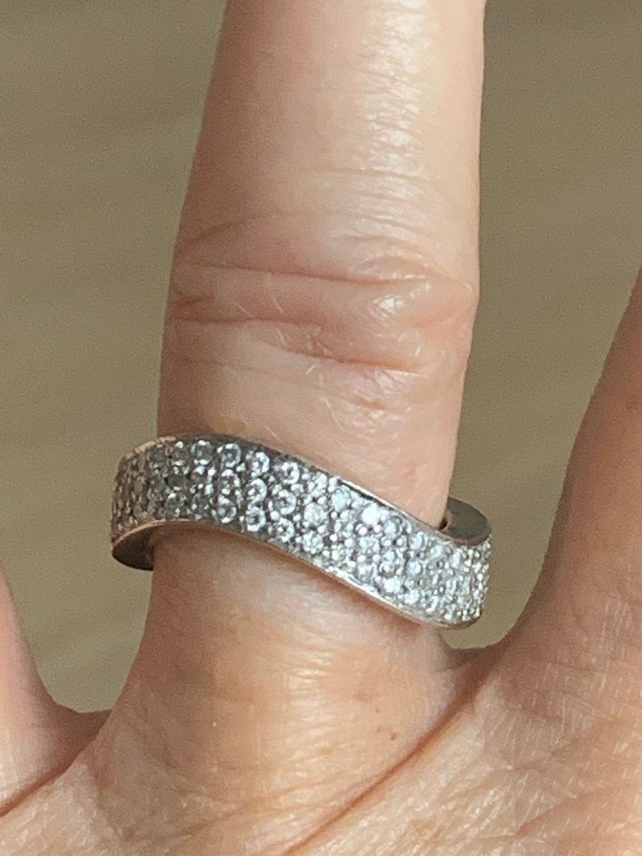 1894 – Bague Mouvementée Or Gris Diamants-photo-2