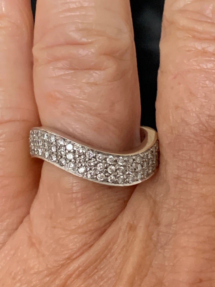1894 – Bague Mouvementée Or Gris Diamants-photo-4