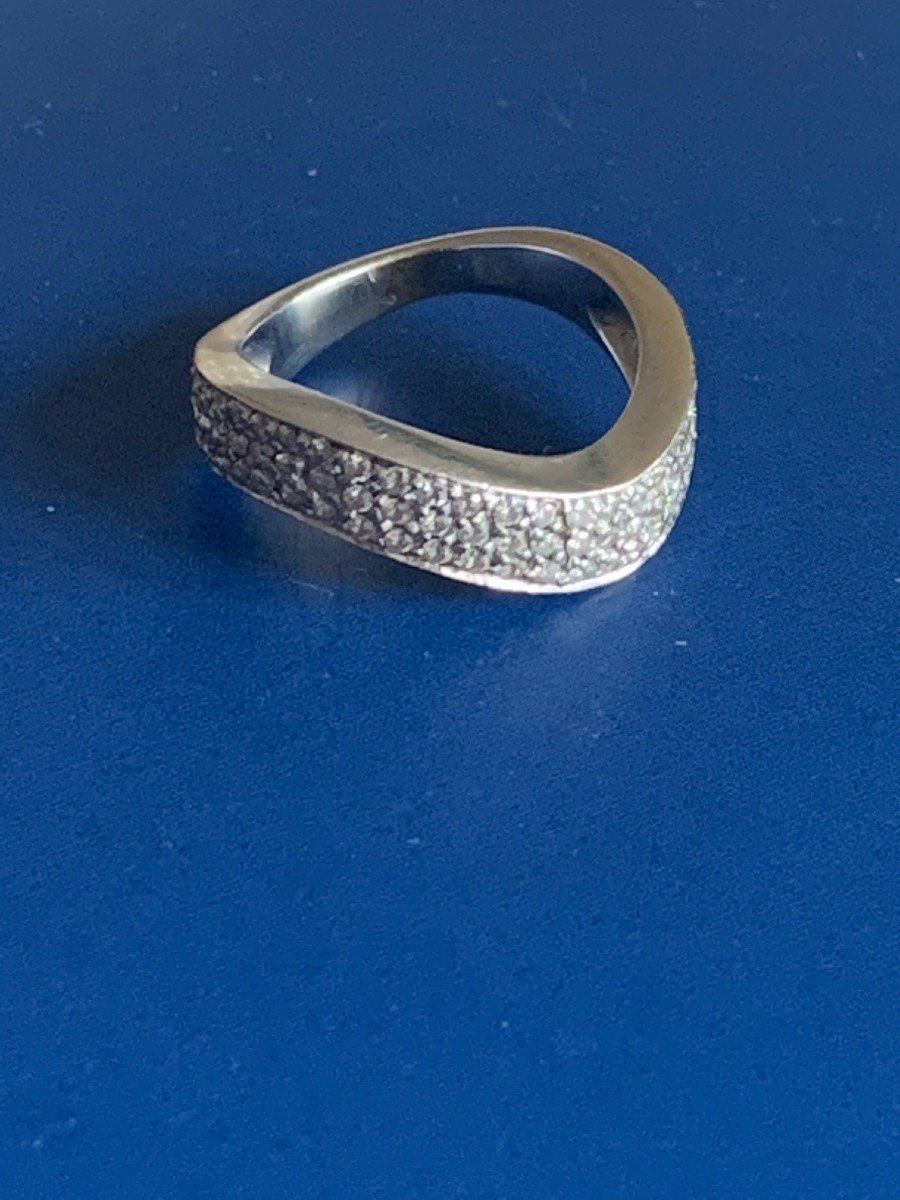 1894 – Bague Mouvementée Or Gris Diamants-photo-1