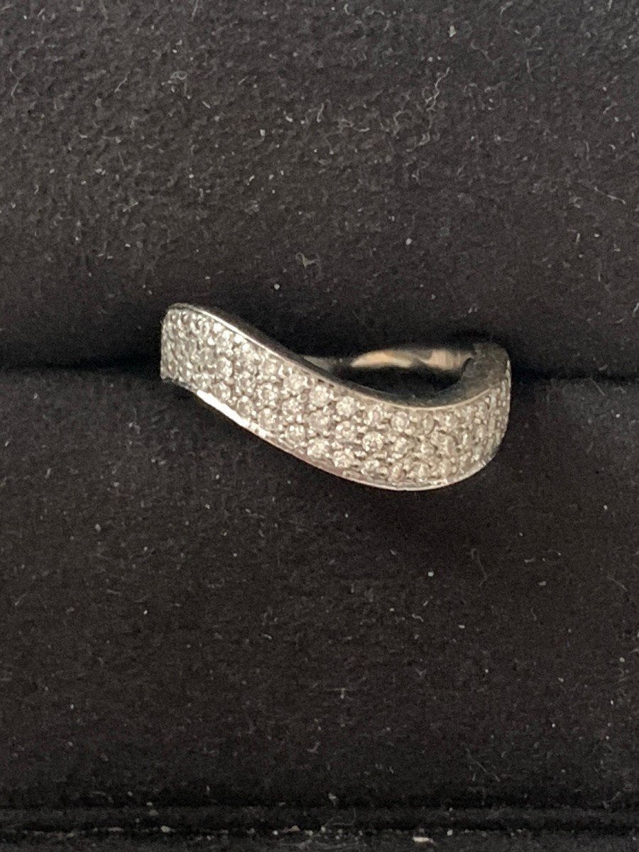 1894 – Bague Mouvementée Or Gris Diamants-photo-2