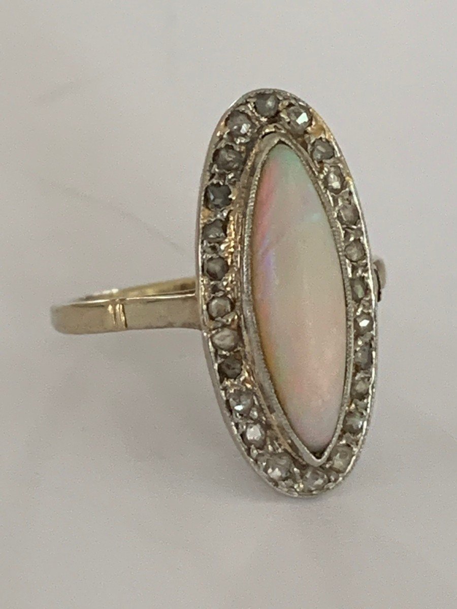 1984 – White Gold Opal Diamond Ring-photo-3