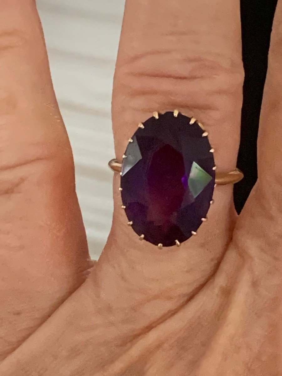 2405 – Amethyst Yellow Gold Ring-photo-2