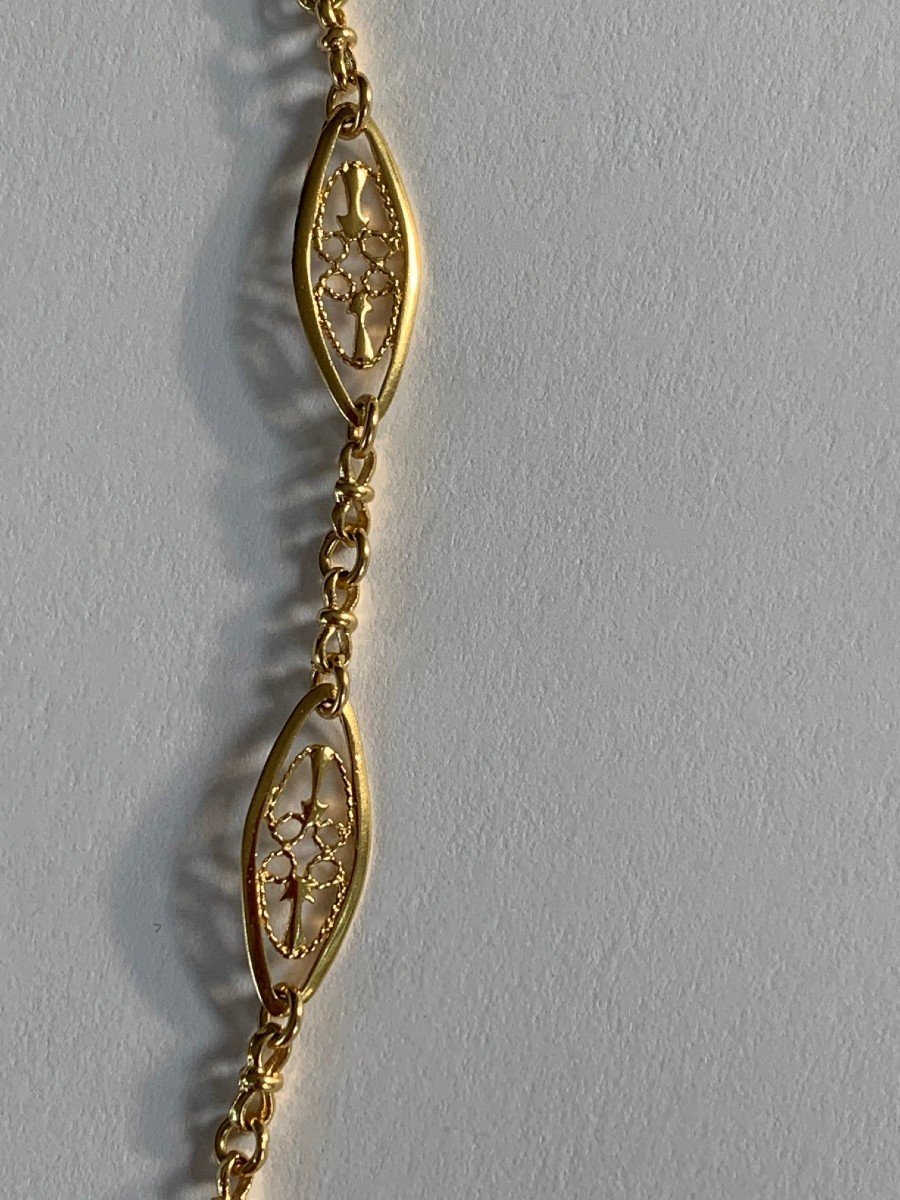3485 – Yellow Gold Drapery Necklace 60 Cm-photo-3