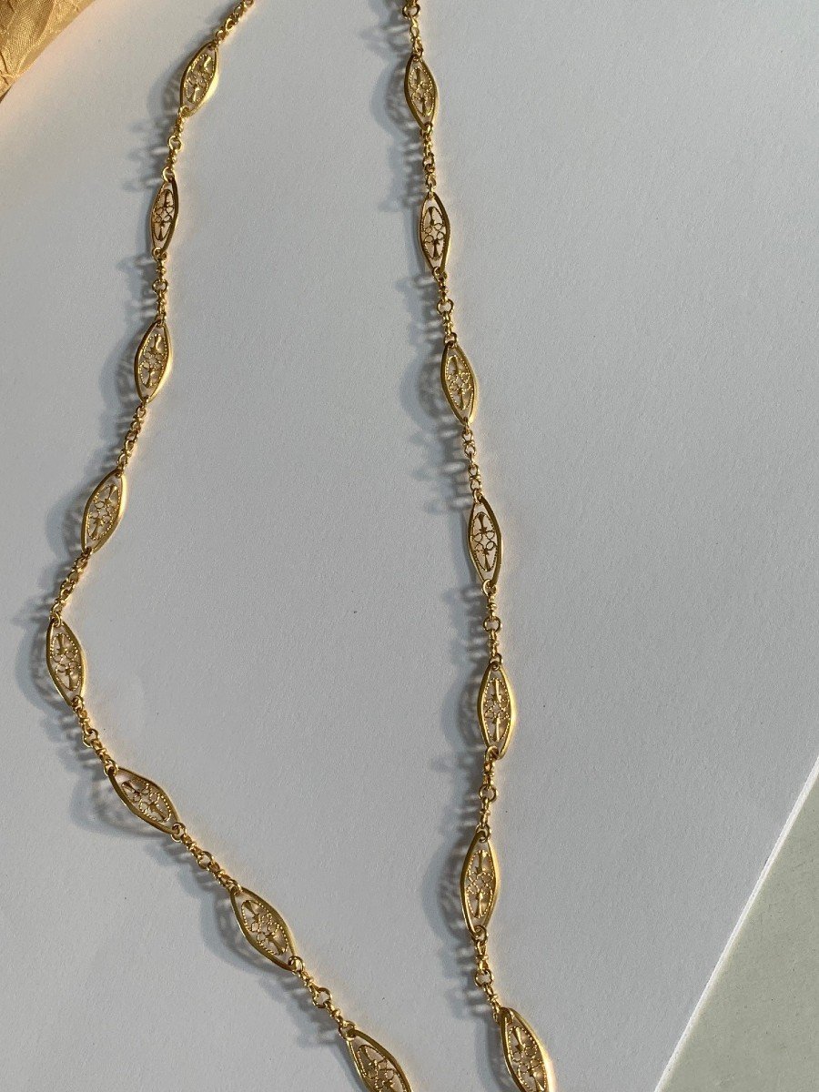 3485 – Yellow Gold Drapery Necklace 60 Cm-photo-4