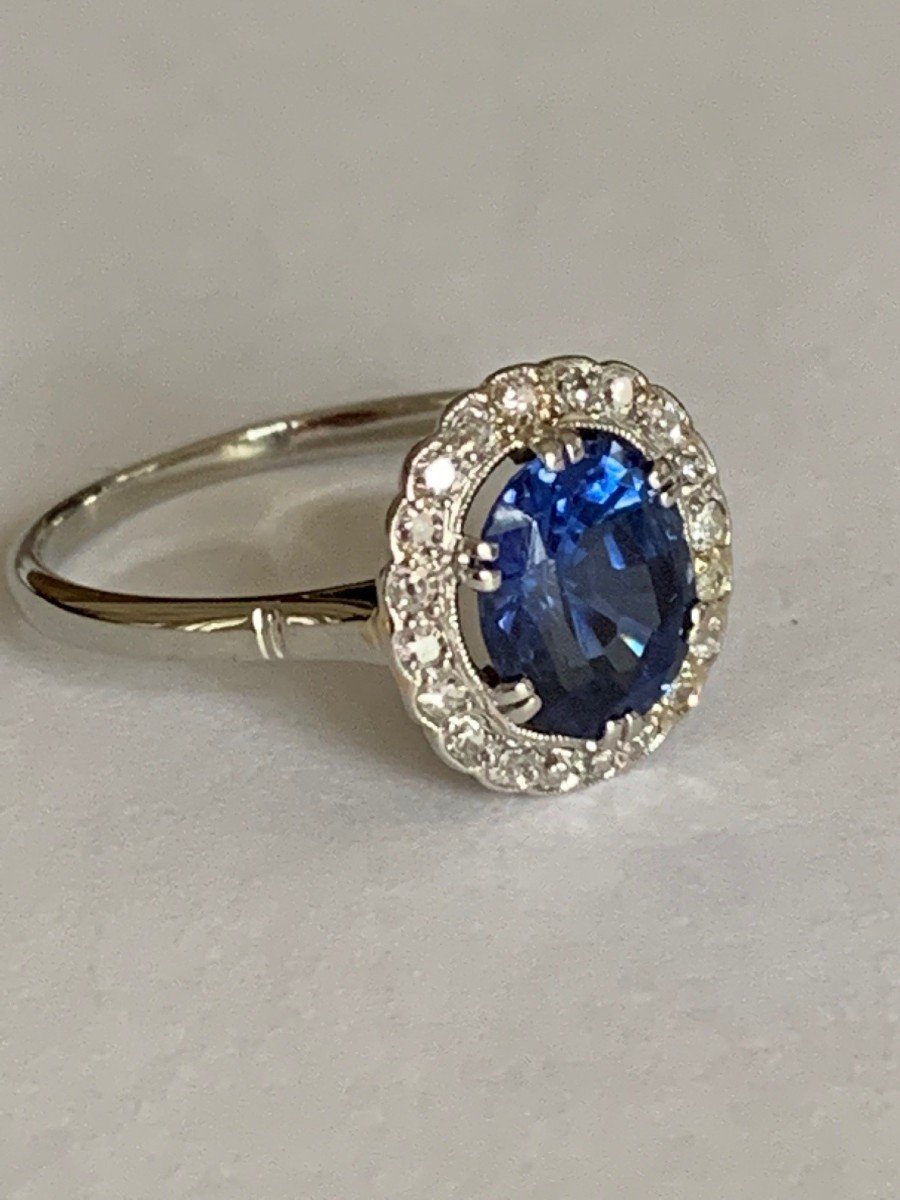2761 – White Gold Sapphire Diamond Ring-photo-2