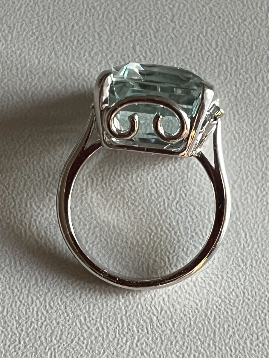 3476 – White Gold Aquamarine Ring-photo-3