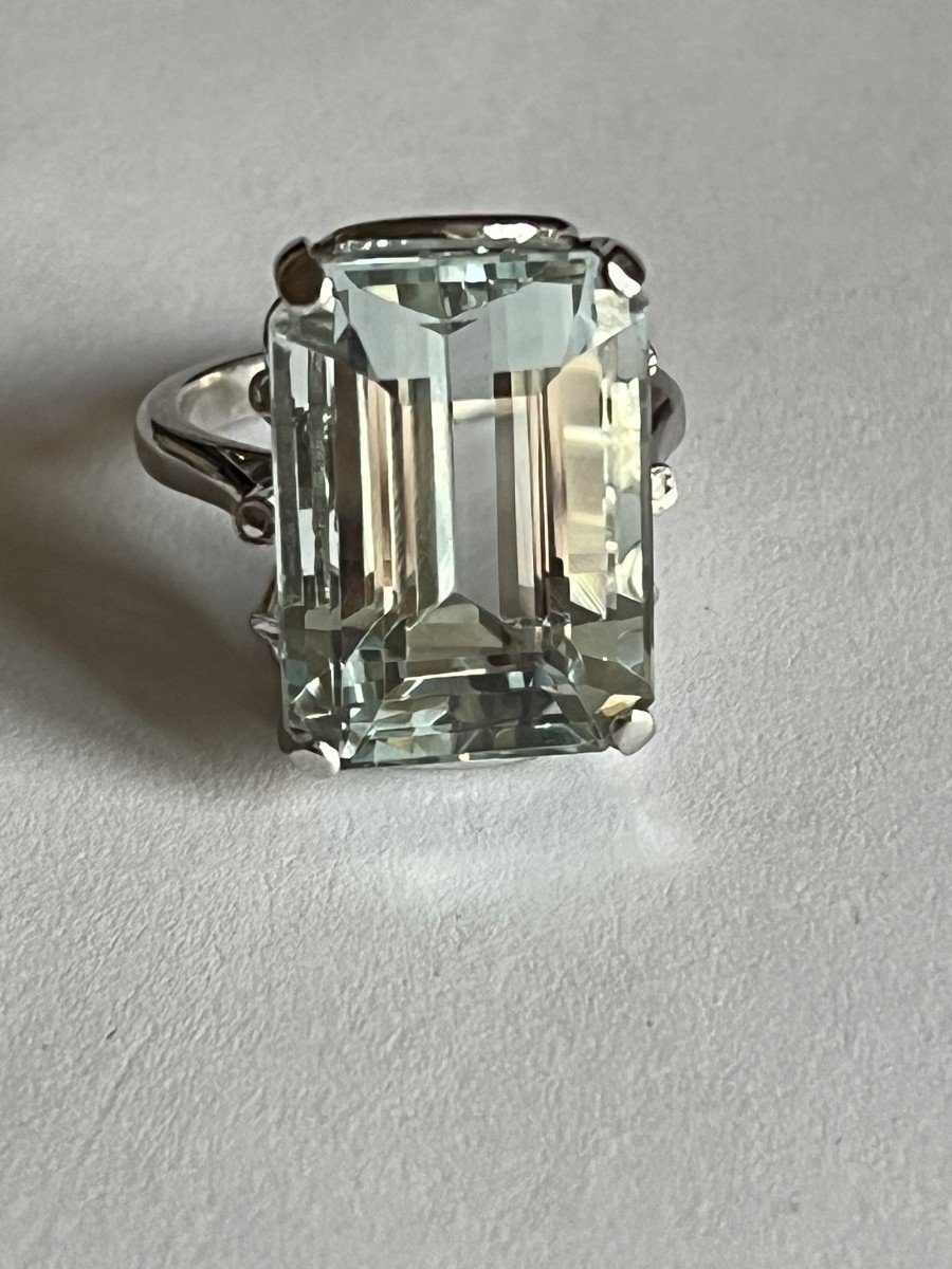 3476 – White Gold Aquamarine Ring-photo-3