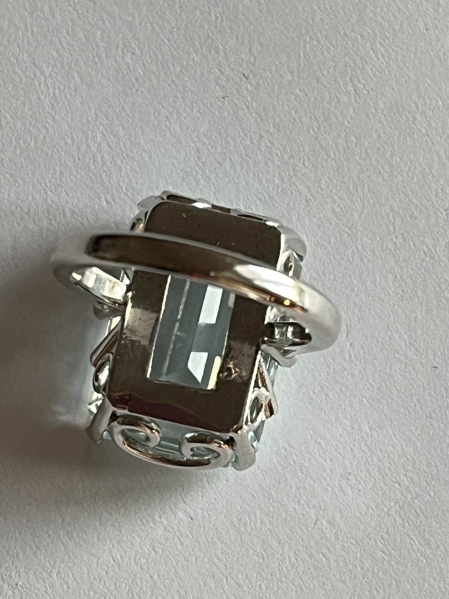 3476 – White Gold Aquamarine Ring-photo-4