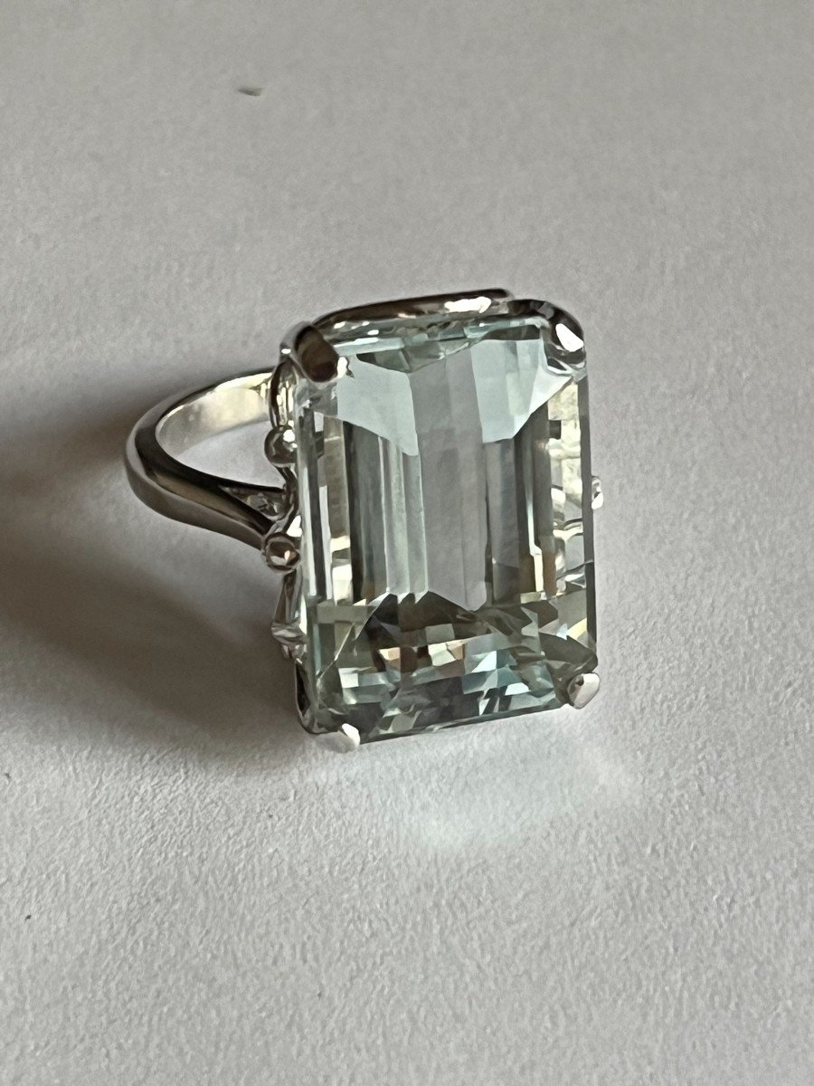 3476 – White Gold Aquamarine Ring-photo-6