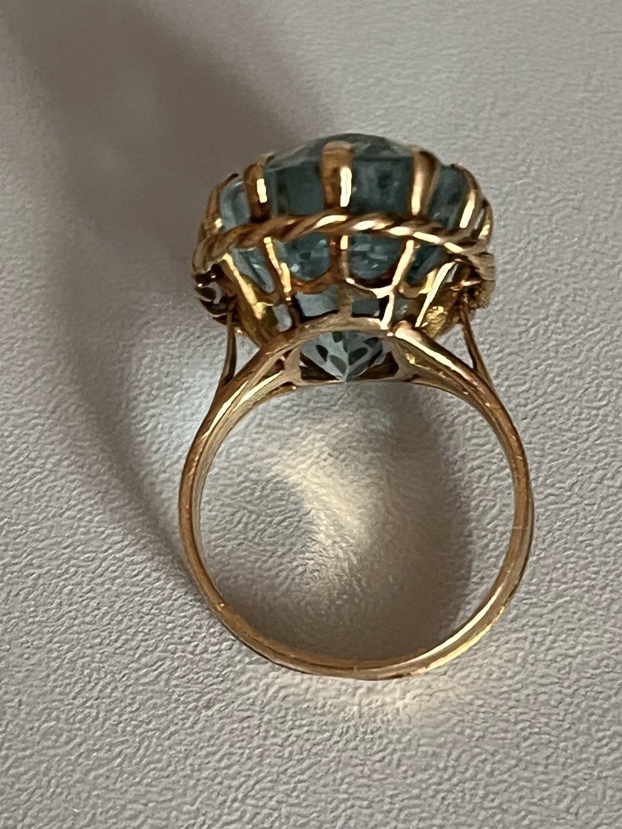 3870 –Bague Or Jaune Aigue-Marine 18 ct-photo-2