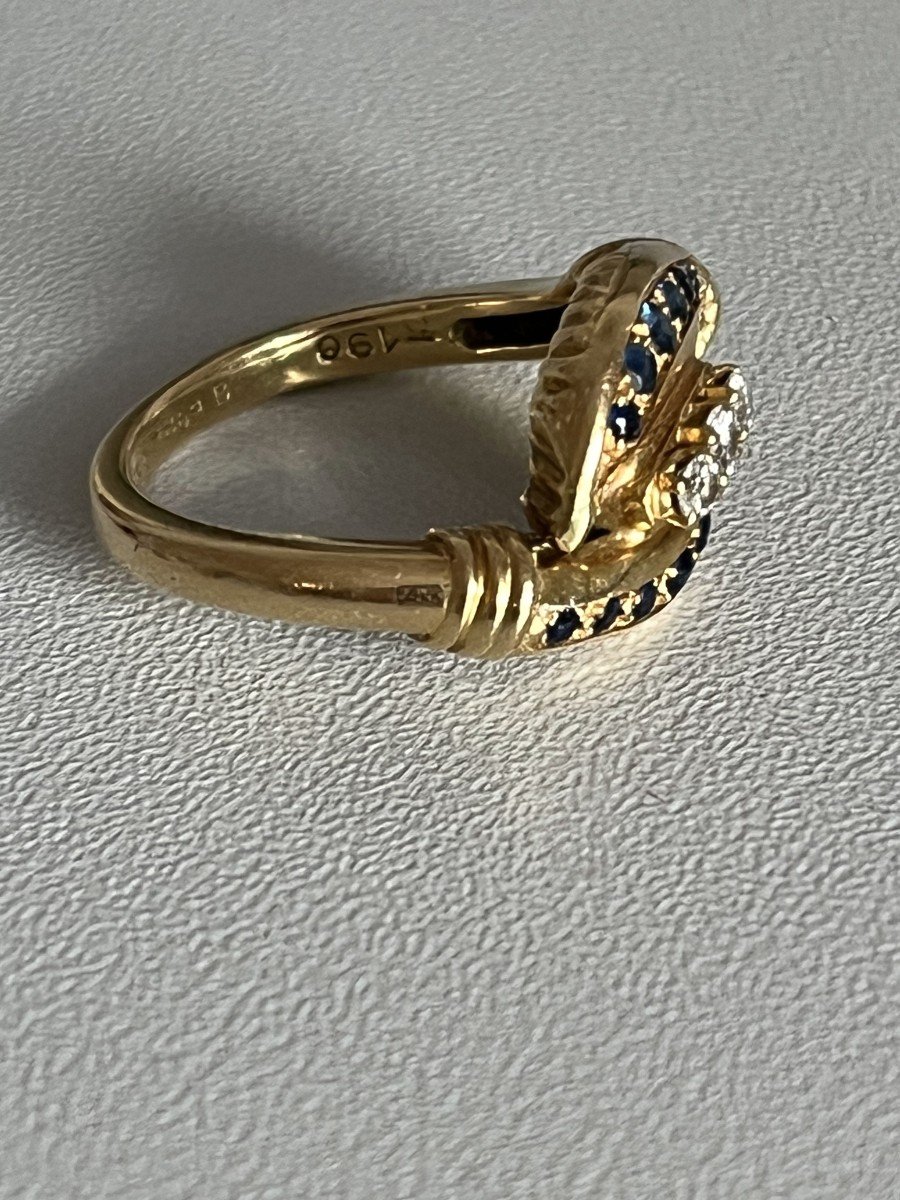 3721– Mellerio Ring Yellow Gold Sapphire Diamonds-photo-4