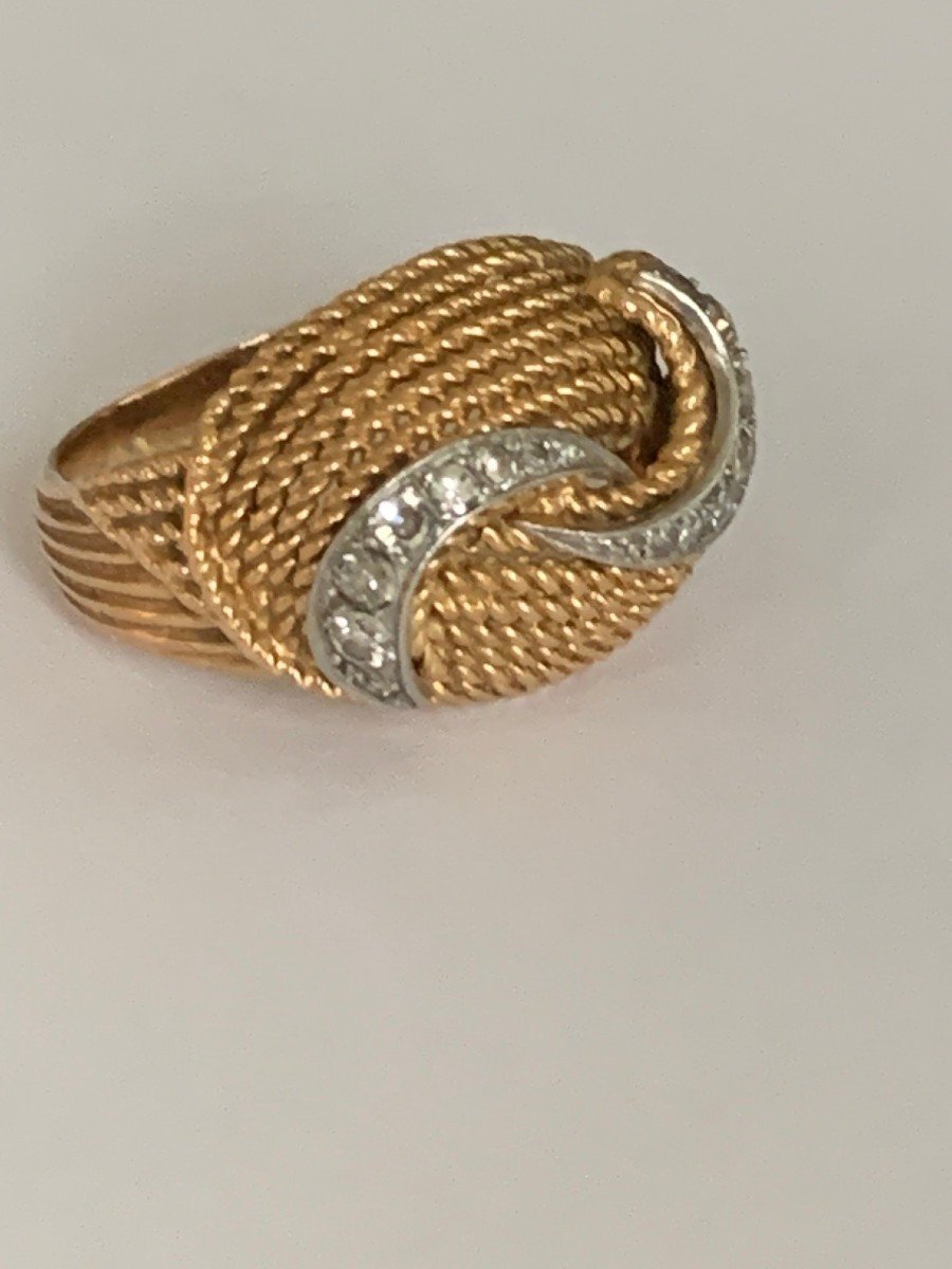 2784– 1950s Yellow Gold Diamond Ring-photo-2