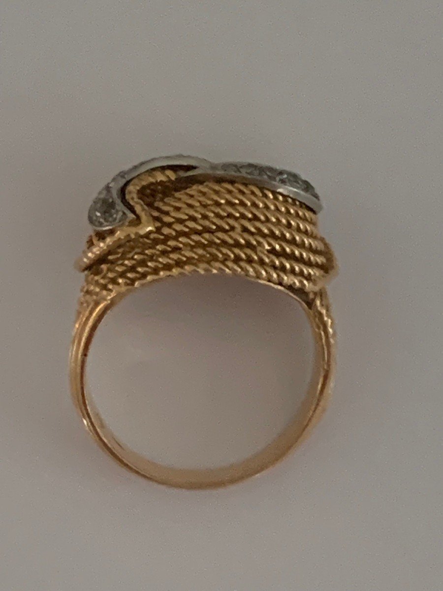 2784– 1950s Yellow Gold Diamond Ring-photo-4