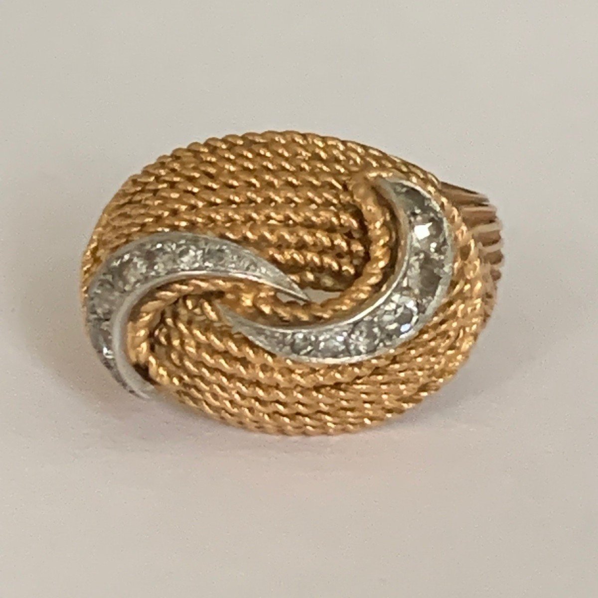 2784– 1950s Yellow Gold Diamond Ring