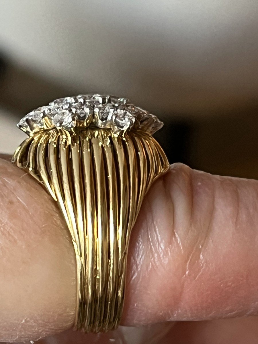 3856– Bague Fils d'Or Jaune Diamants (environ 1,20 Ct)-photo-1