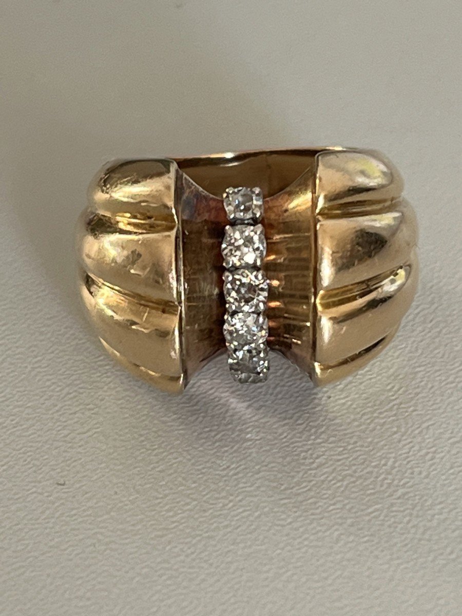 4007– Tank Ring Yellow Gold Diamonds-photo-4