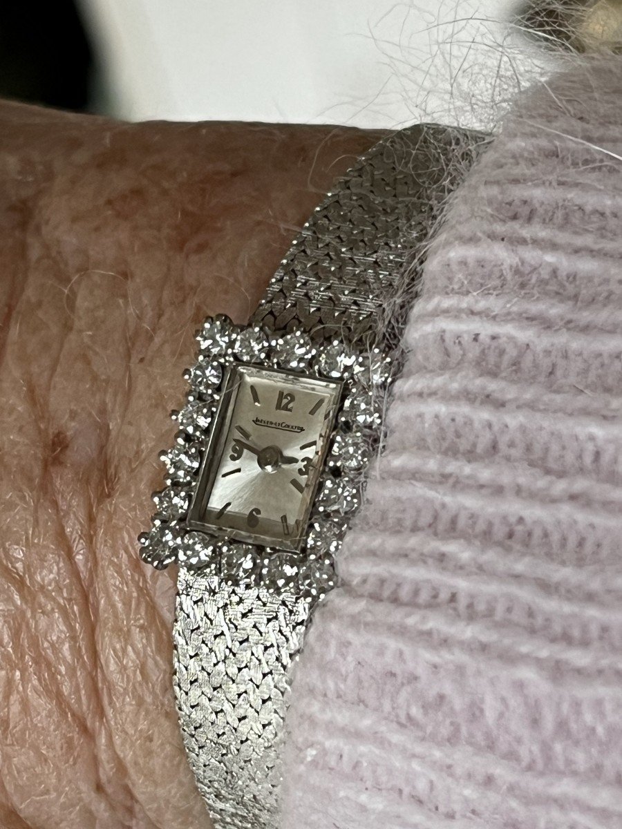 4111 –jaeger Lecoultre White Gold Diamonds Watch-photo-2