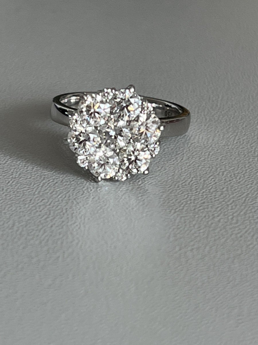 4147– White Gold Diamond Flower Ring-photo-2