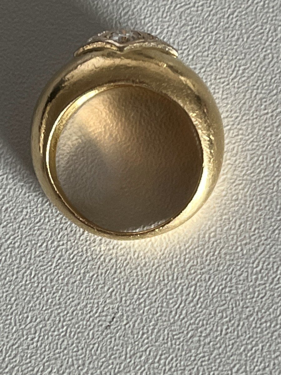 4119– Yellow Gold Diamond Bangle Ring-photo-3