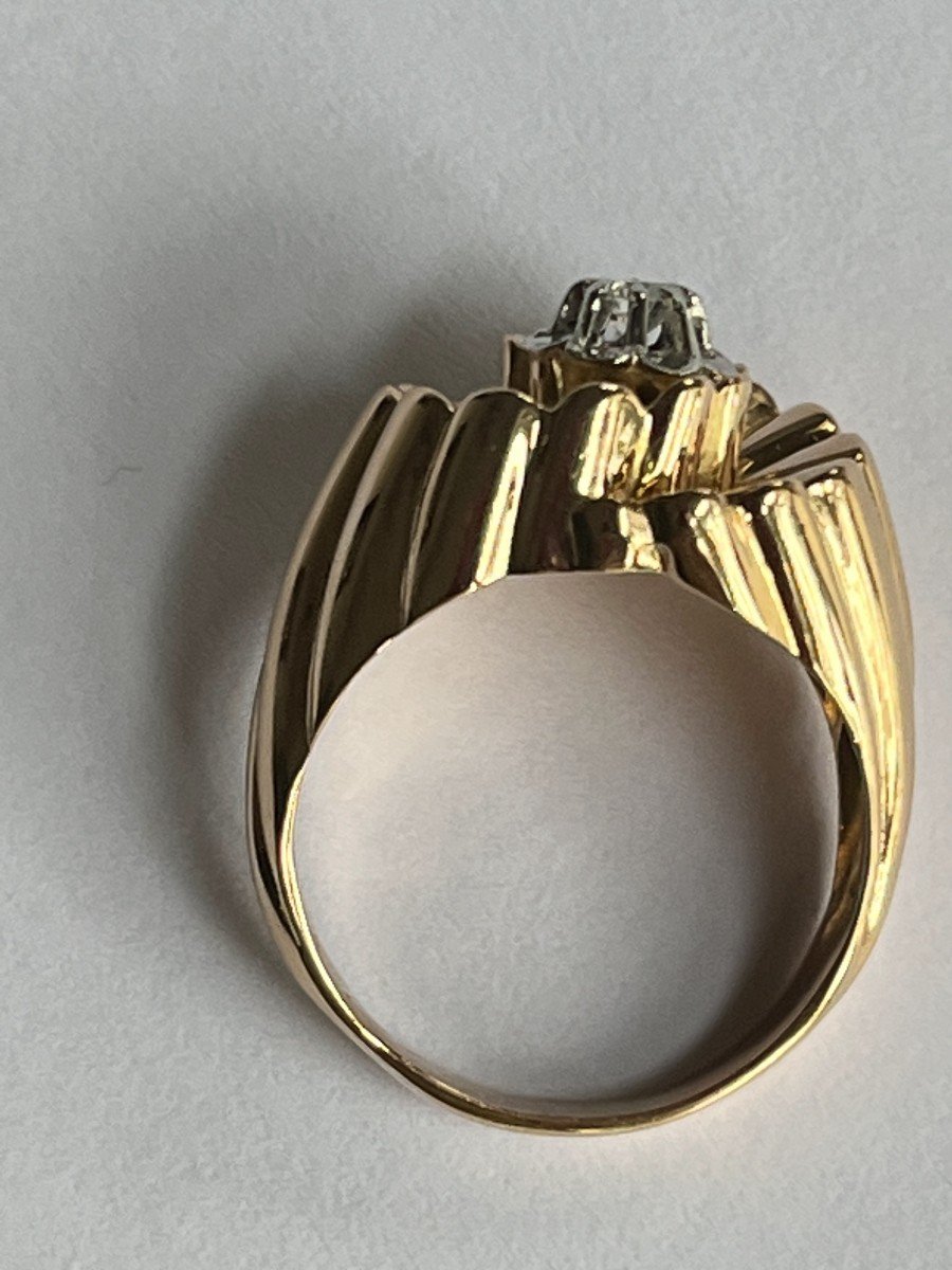 4186– Yellow Gold Diamond Tourbillon Ring-photo-4