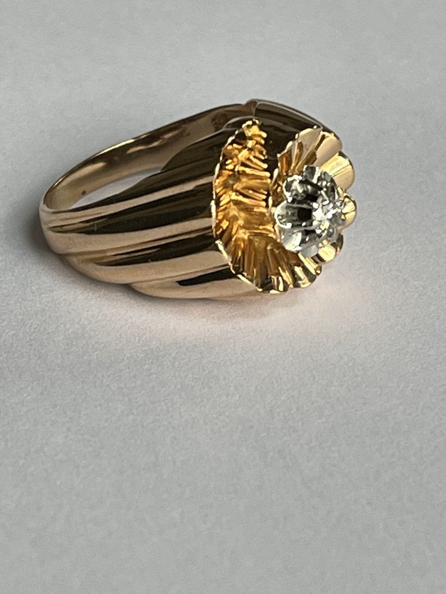 4186– Yellow Gold Diamond Tourbillon Ring-photo-1