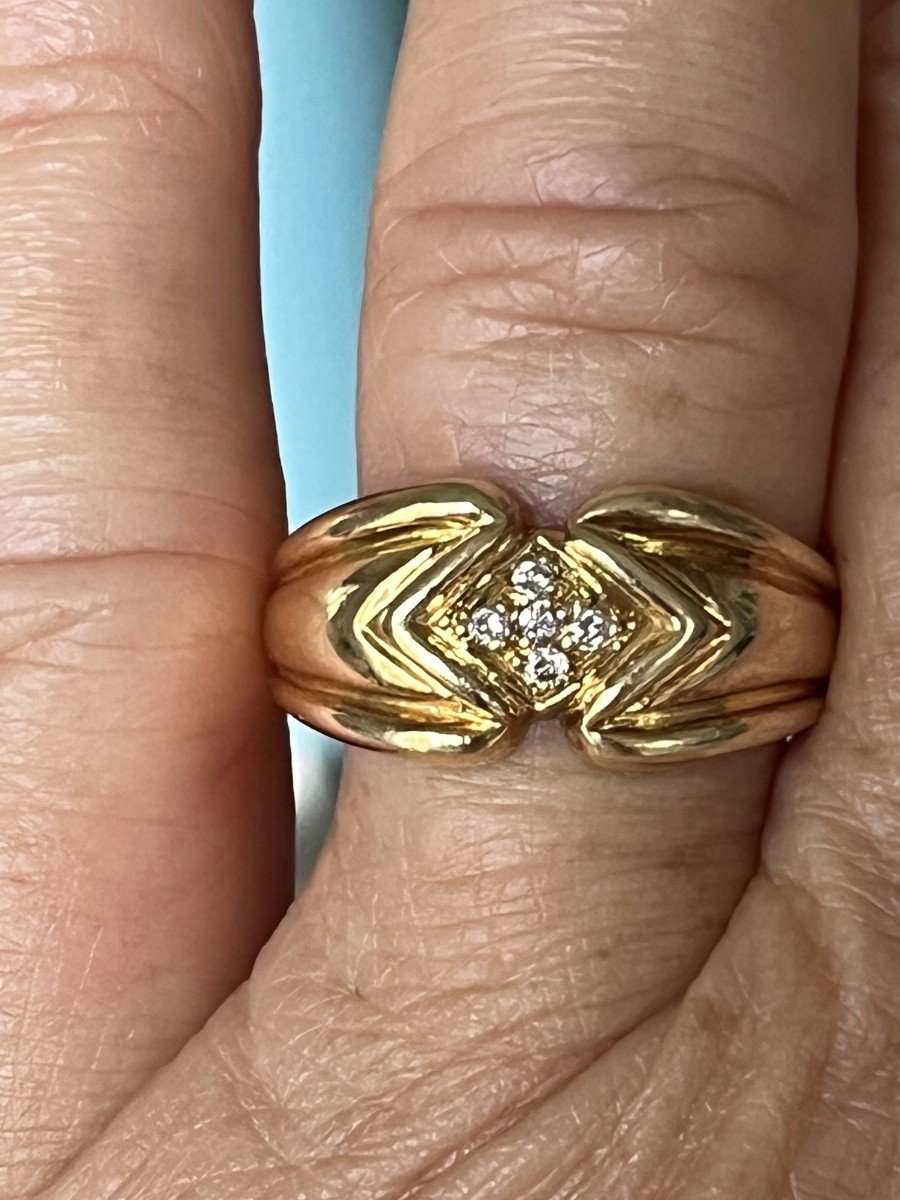 3636– Yellow Gold Diamond Ring-photo-2
