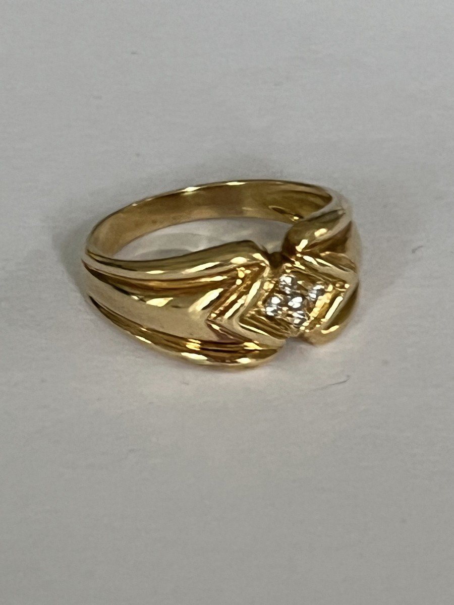 3636– Yellow Gold Diamond Ring-photo-3