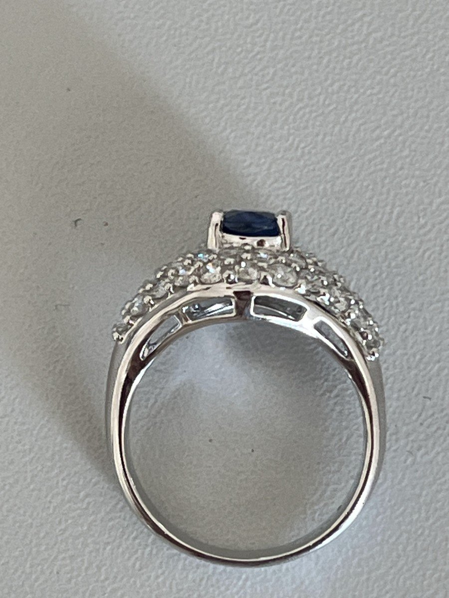 4335– White Gold Sapphire Diamond Ring-photo-2