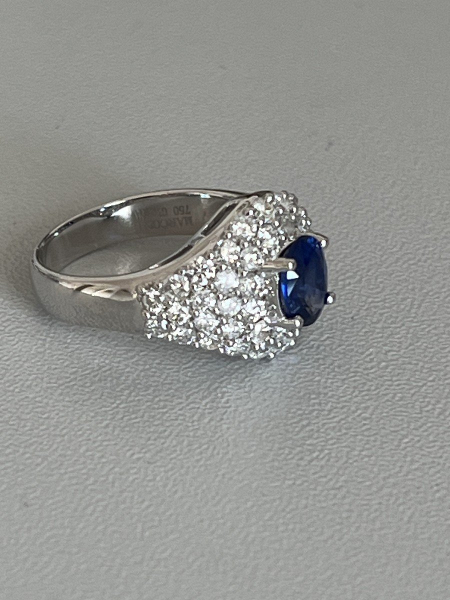 4335– White Gold Sapphire Diamond Ring-photo-3