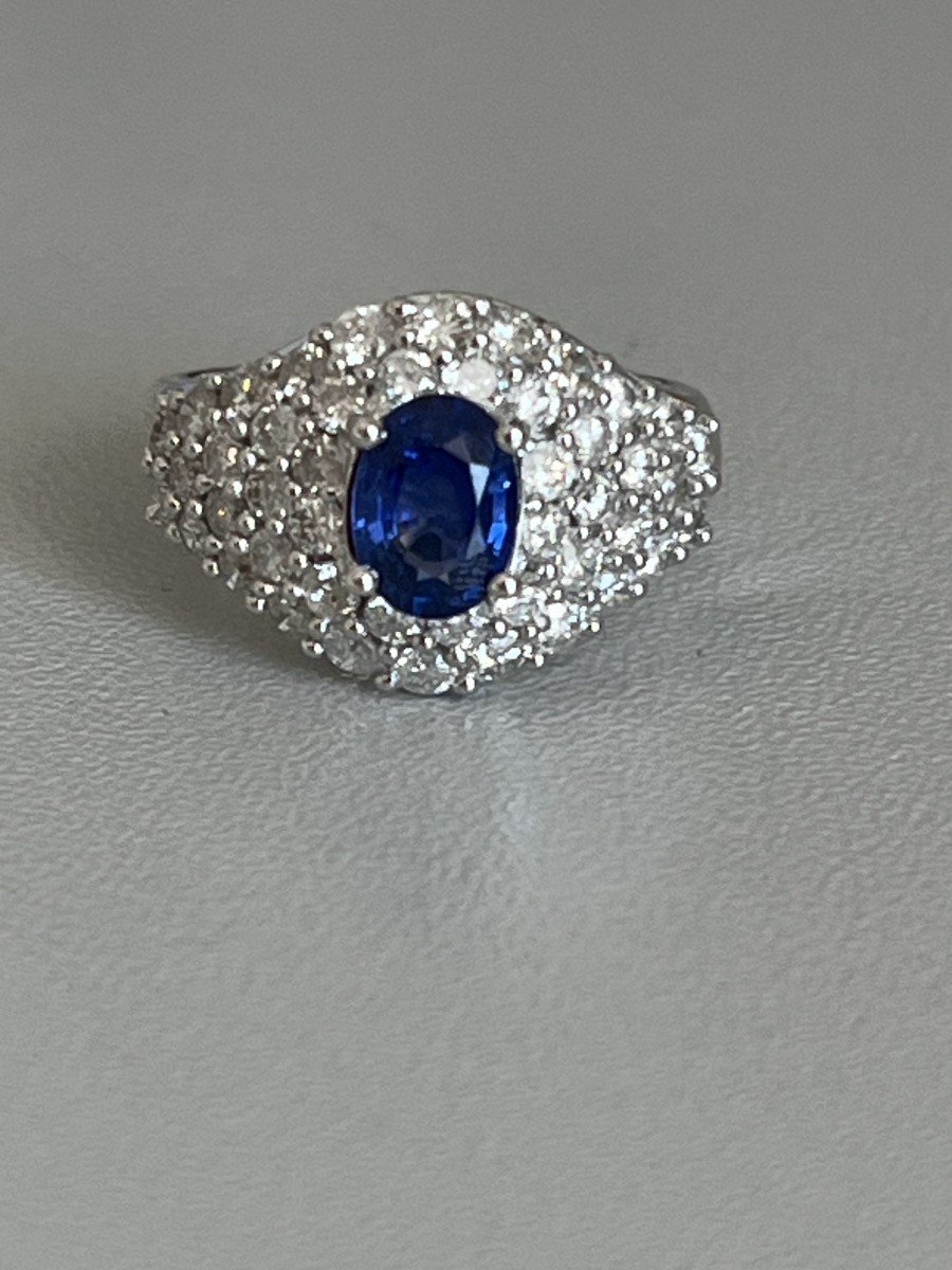 4335– White Gold Sapphire Diamond Ring-photo-4