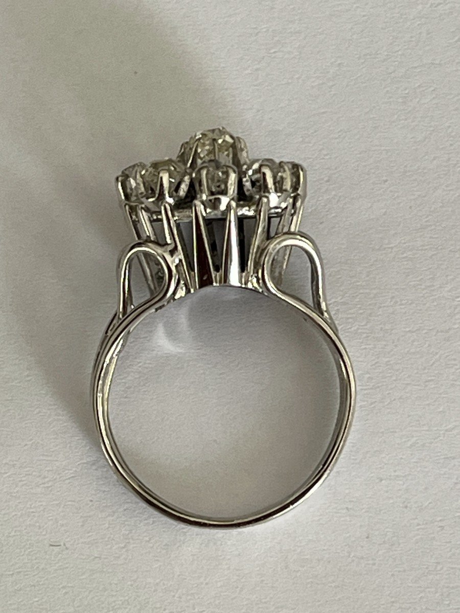 2011– Bague Fleur Or Gris Diamants-photo-2
