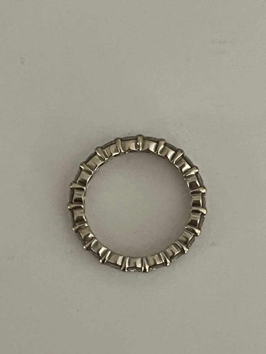 4482- Alliance Américaine Or Gris Diamants 2,10 Ct-photo-3