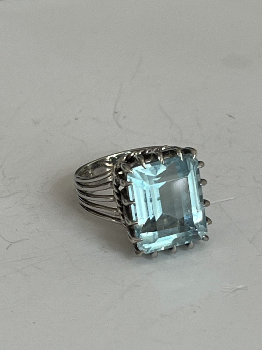 4631- Bague Or Gris Aigue-marine-photo-4