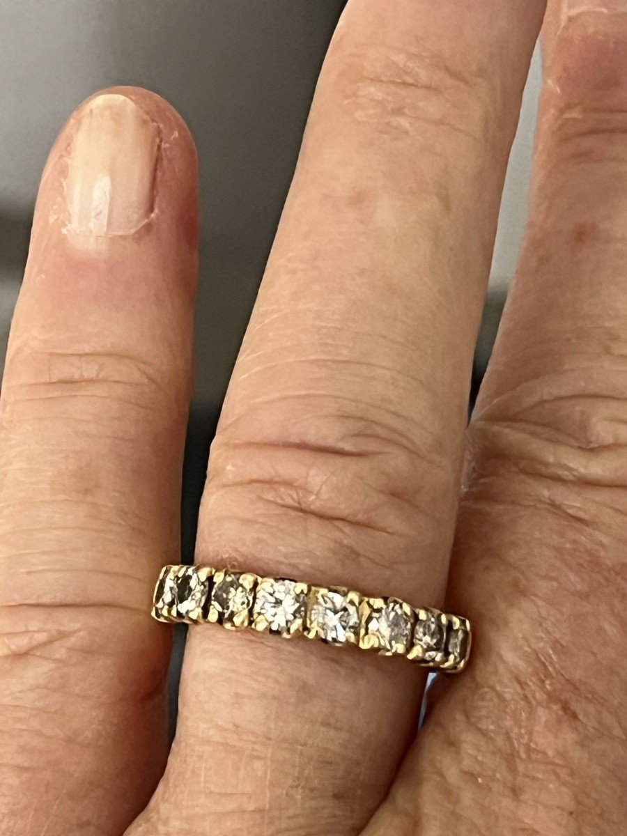 4686- Bague Or Jaune Diamants 0,80 Ct-photo-4