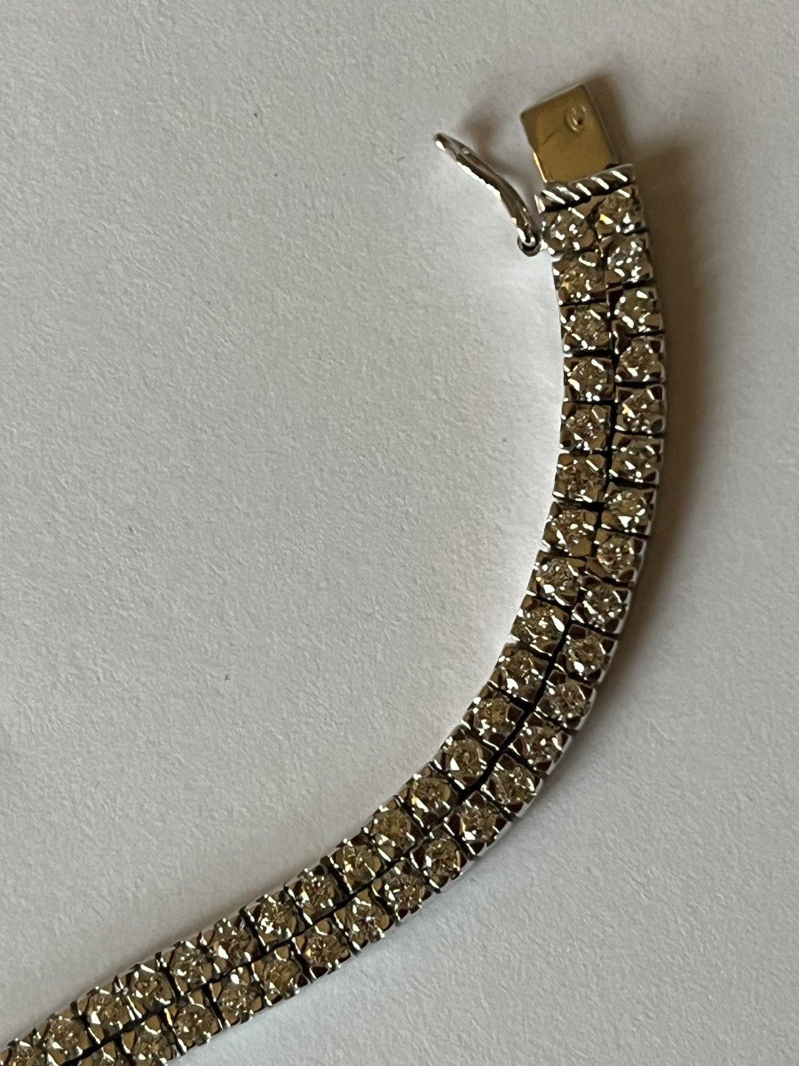 4923- Bracelet Or Gris Chevrons Diamants 4 Ct-photo-4