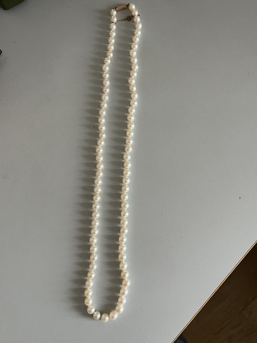 4933- Collier Perles Akoya Fermoir Or Jaune-photo-4