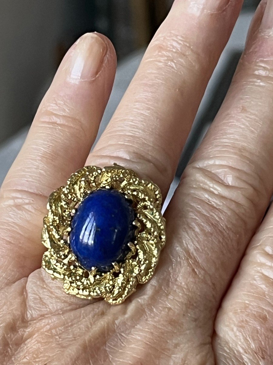 4951- Lapis Lazuli Yellow Gold Thread Ring-photo-2