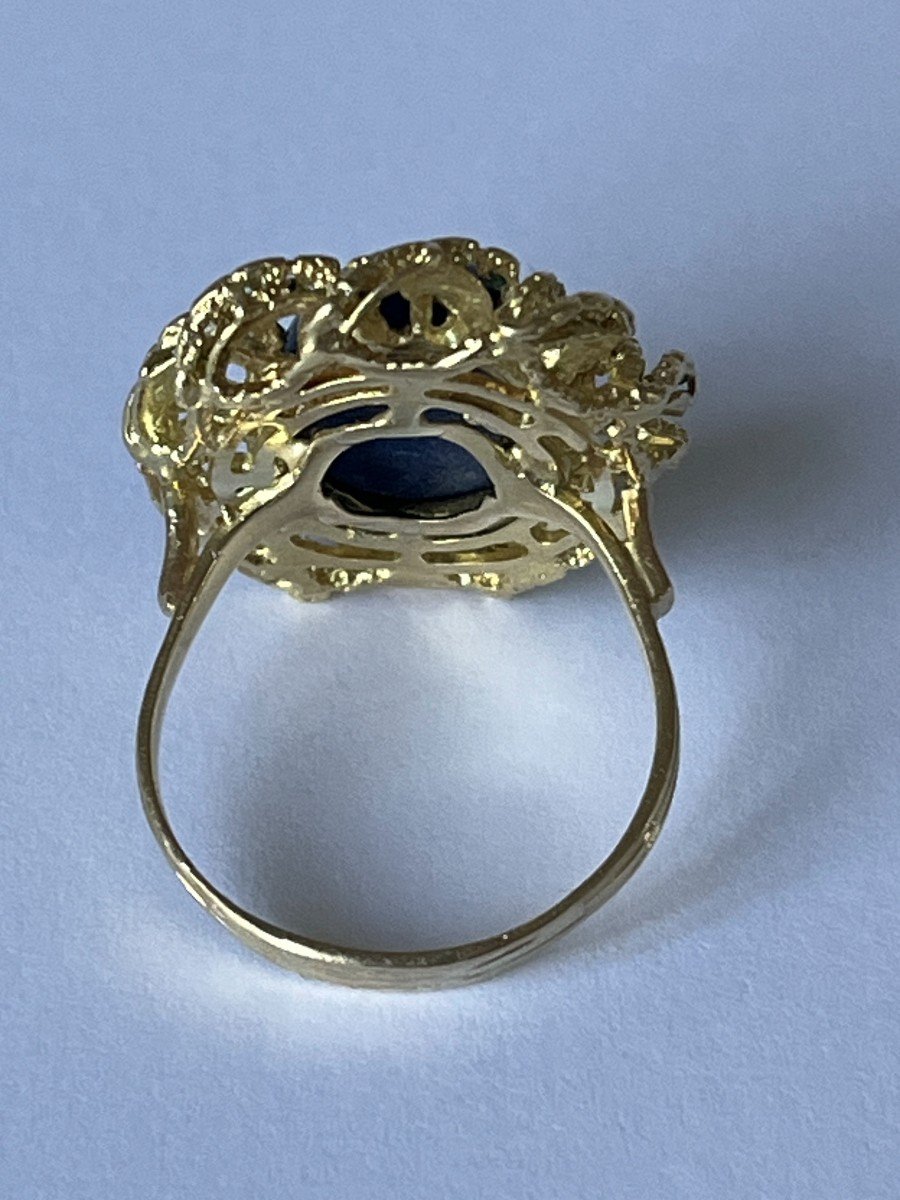 4951- Lapis Lazuli Yellow Gold Thread Ring-photo-3