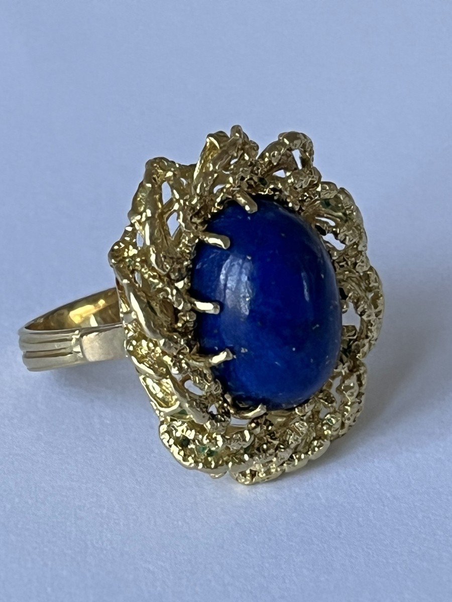4951- Lapis Lazuli Yellow Gold Thread Ring-photo-4