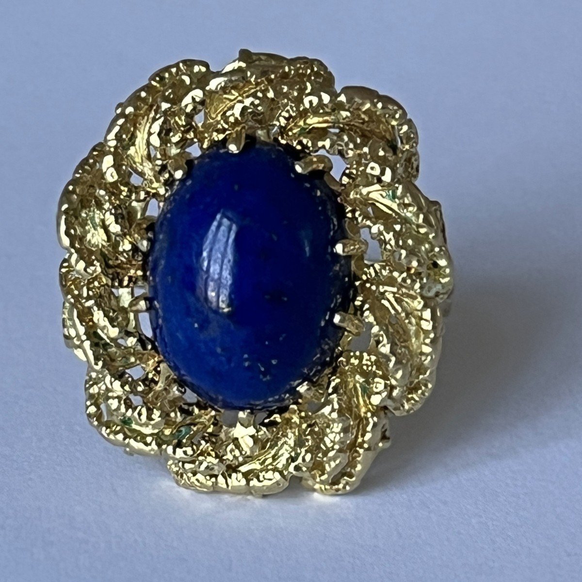 4951- Lapis Lazuli Yellow Gold Thread Ring
