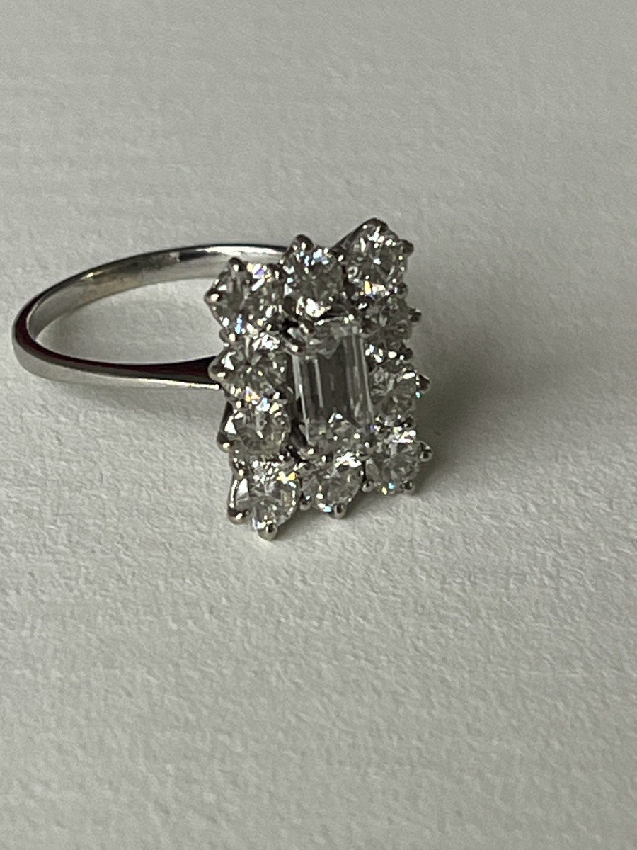 5113- White Gold Diamond Ring (0.84 Ct In The Center)-photo-4