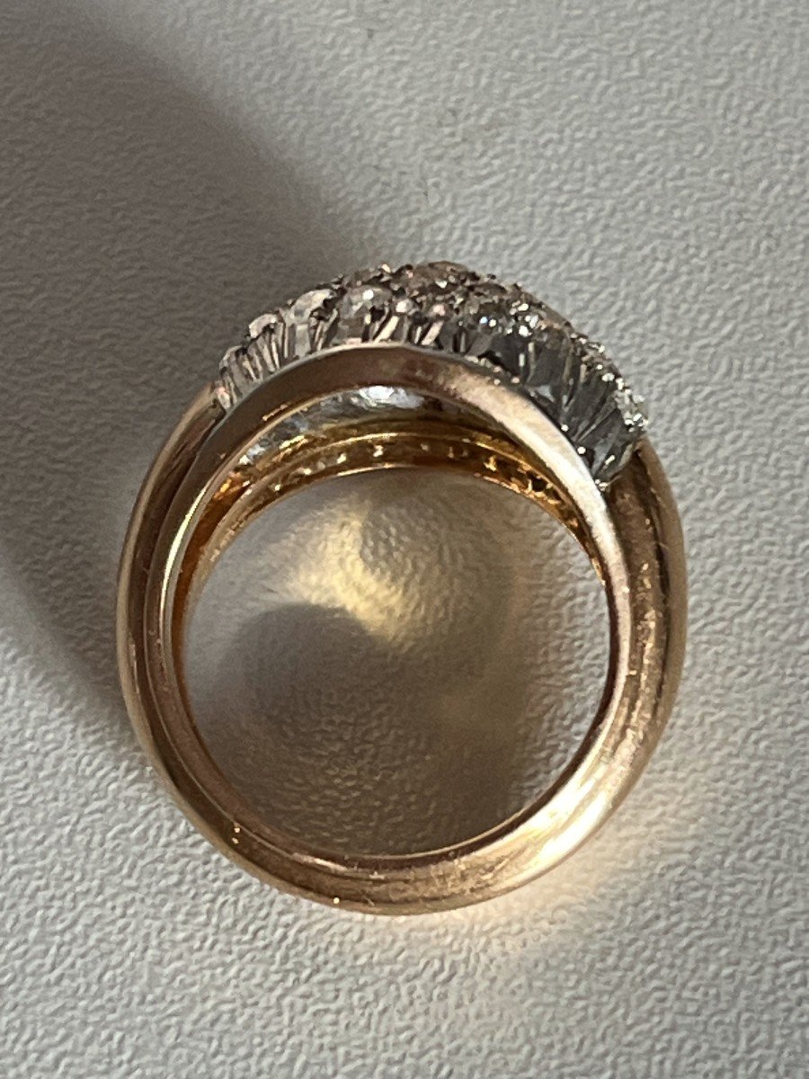 4901- Bague Bombée Or Jaune Diamants 1,70 Ct-photo-2