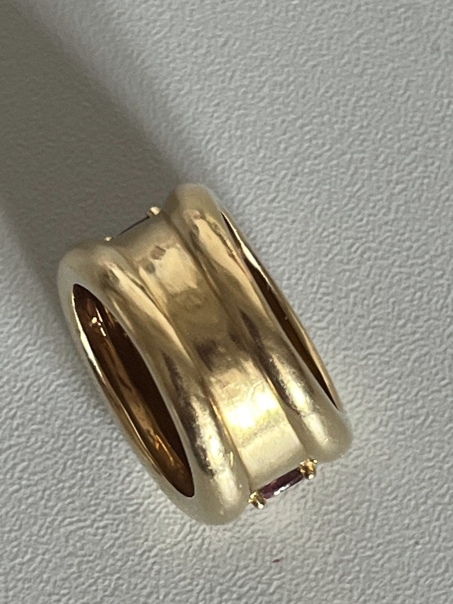 4939- Large Bague Or Jaune Tourmalines-photo-3