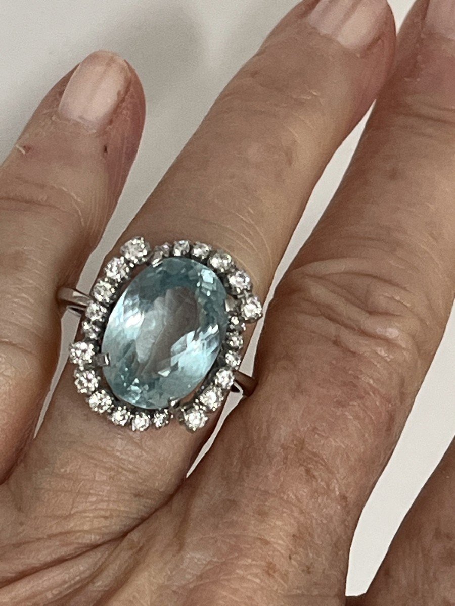 5299- Bague Or Gris Topaze Diamants-photo-2