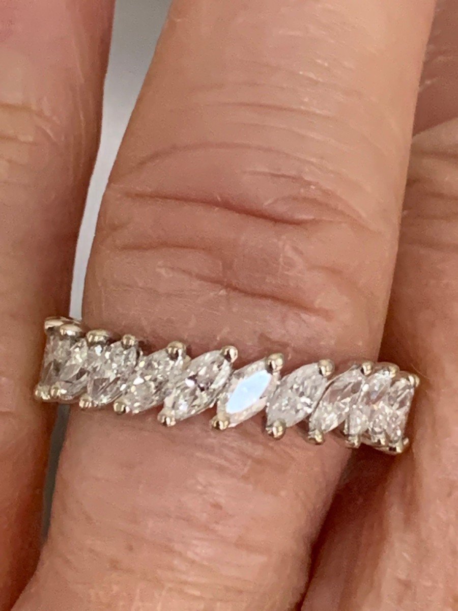 3081- American Alliance White Gold Navette Diamonds 2.50 Ct-photo-3