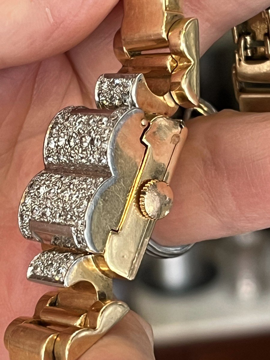 1767- Certina Ladies Watch Yellow Gold Platinum Diamonds-photo-3