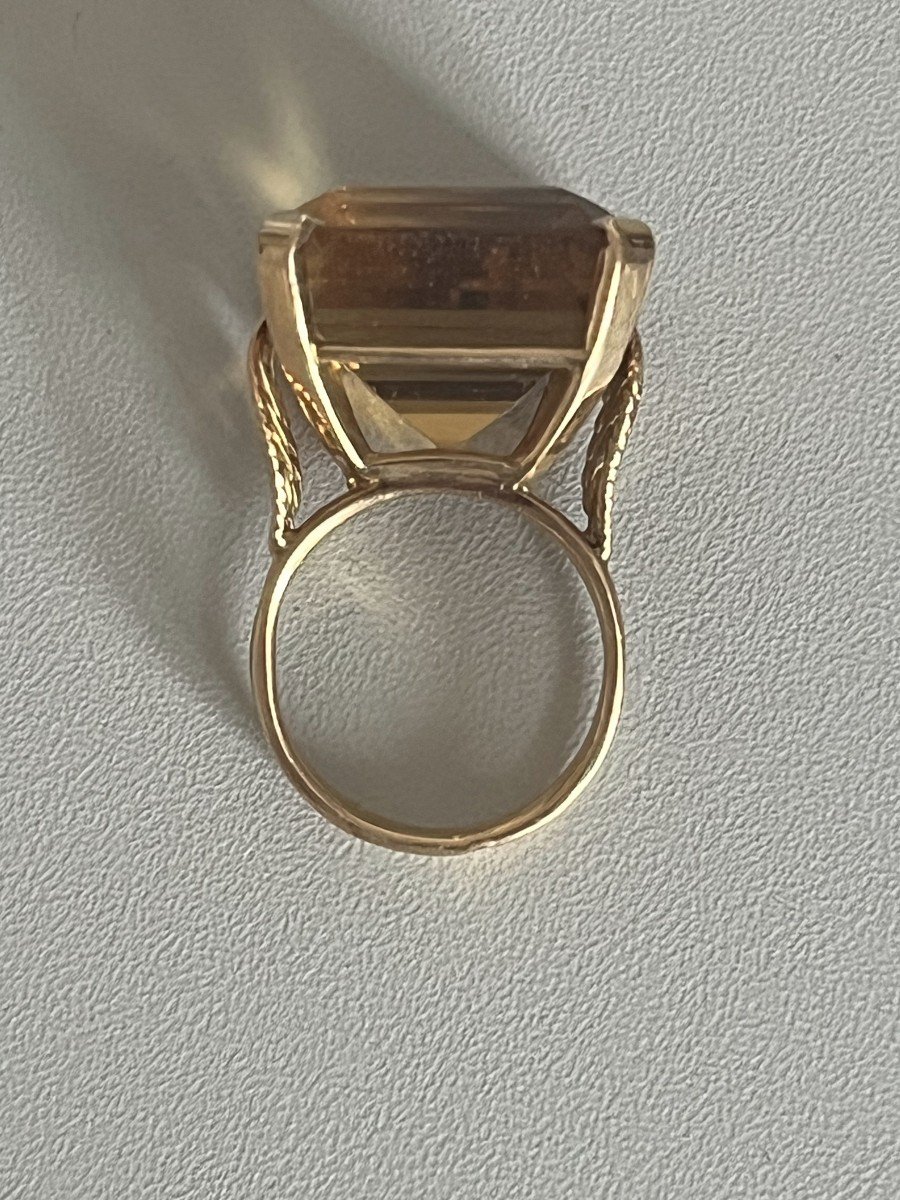 5359- Bague Fils d'Or Jaune Citrine De 40 Ct-photo-4