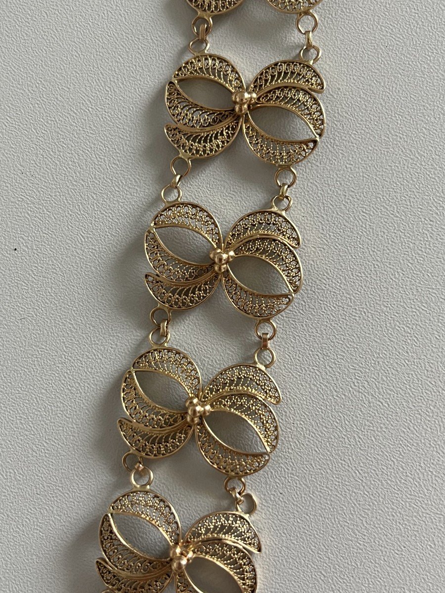 5294- Filigree Yellow Gold Cuff Bracelet-photo-2