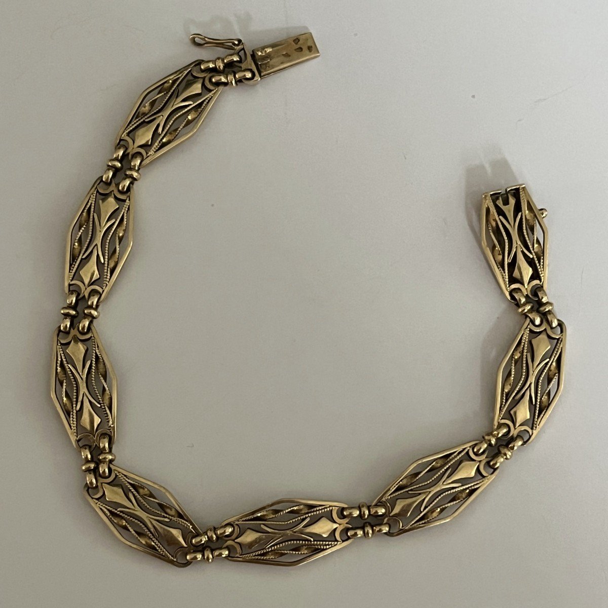 4750- Bracelet Ancien Or Jaune Filigrané