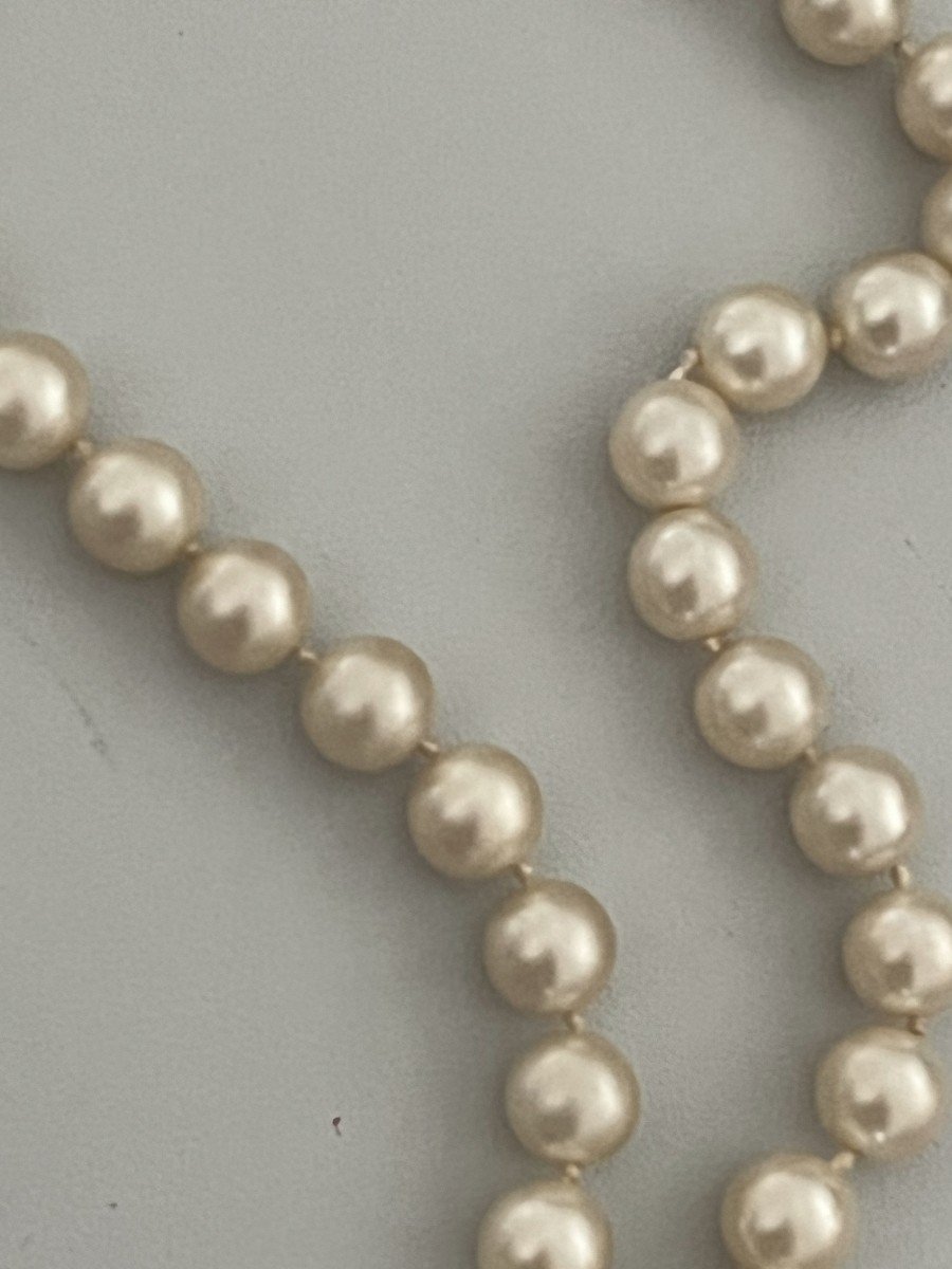 4957- Collier Perles De Culture Fermoir Or Jaune-photo-2